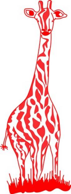 Picture of Giraffe Redwork SVG File