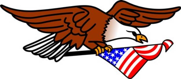 Picture of Eagle with Flag SVG File
