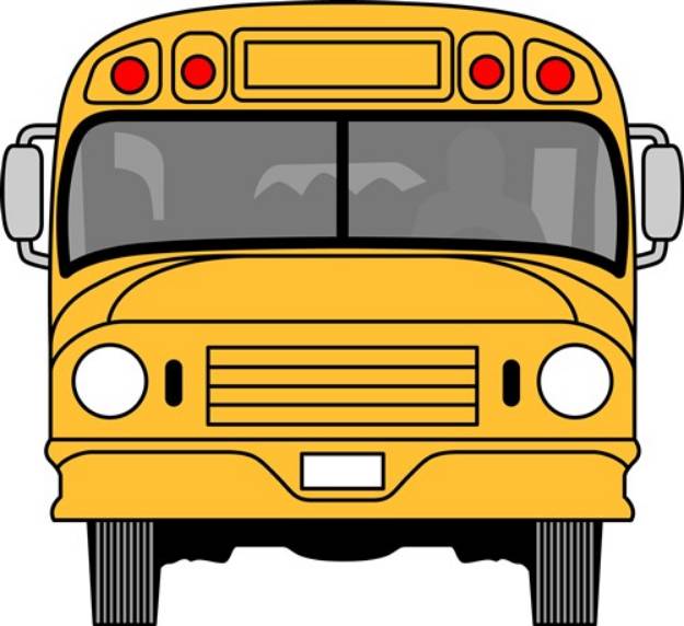 Picture of School Bus Front SVG File