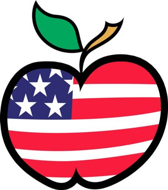 Picture of Patriotic Apple SVG File