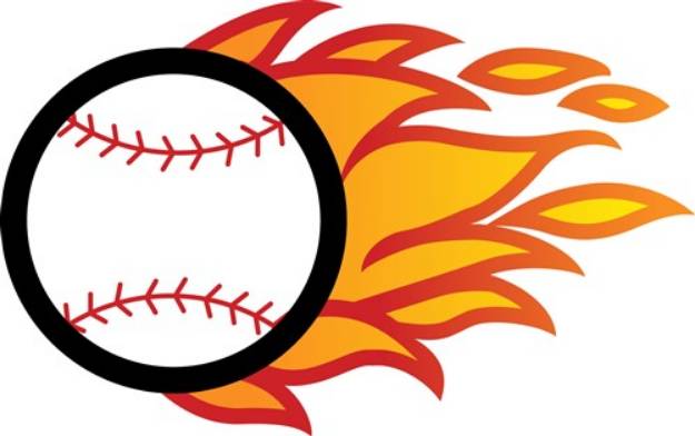 Picture of Flaming Baseball SVG File
