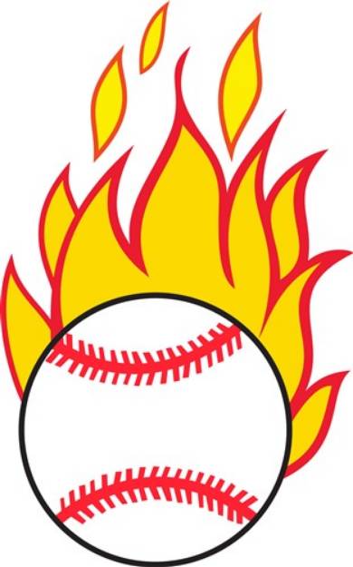 Picture of Baseball with Flames SVG File