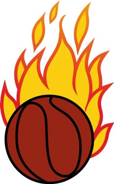 Picture of Basketball with Flames SVG File