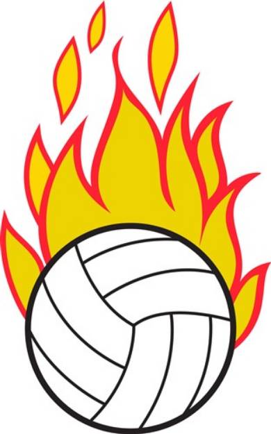 Picture of Flaming Volleyball SVG File