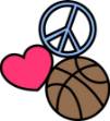 Picture of Love Peace Basketball SVG File