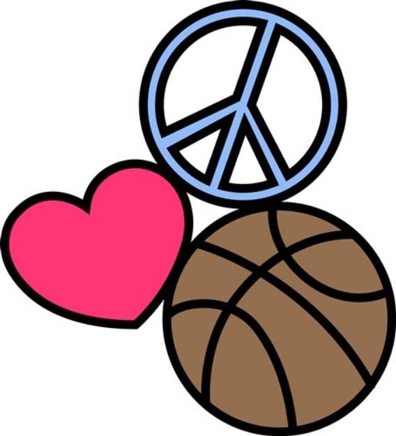 Picture of Love Peace Basketball SVG File