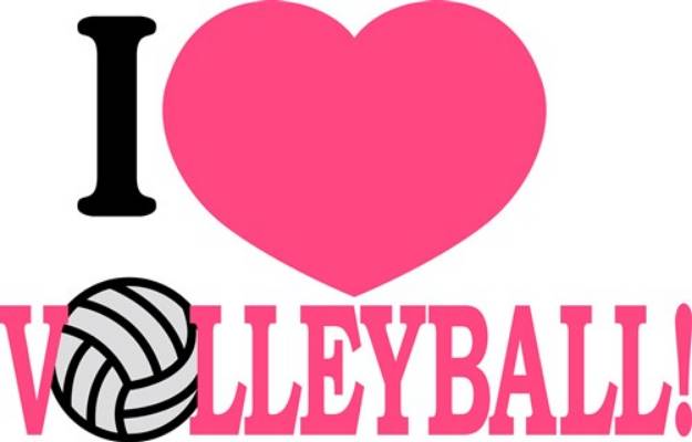Picture of I Love Volleyball! SVG File