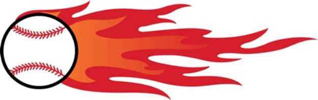 Picture of Baseball Flames SVG File