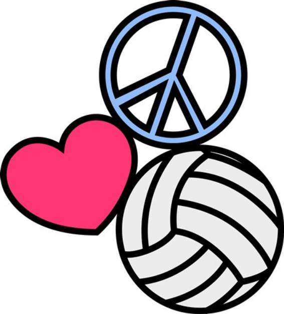 Picture of Peace Love Volleyball SVG File