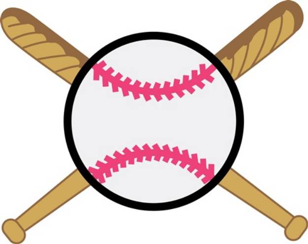 Picture of Crossed Baseball Bats SVG File