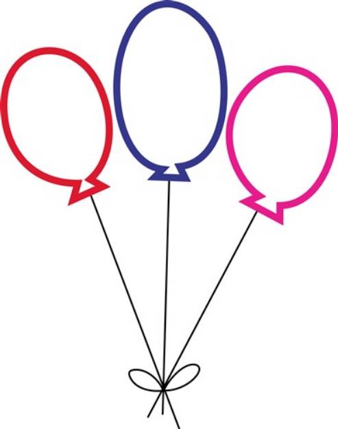 Picture of Three Balloons SVG File