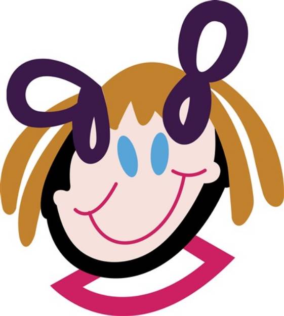 Picture of Stick Girl Face SVG File