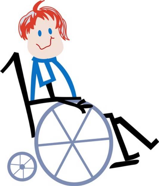 Picture of Stick Wheelchair Kid SVG File