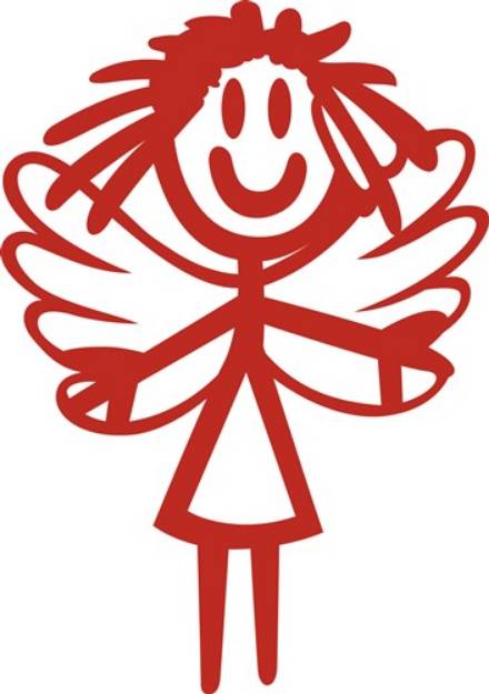 Picture of Girl Angel SVG File