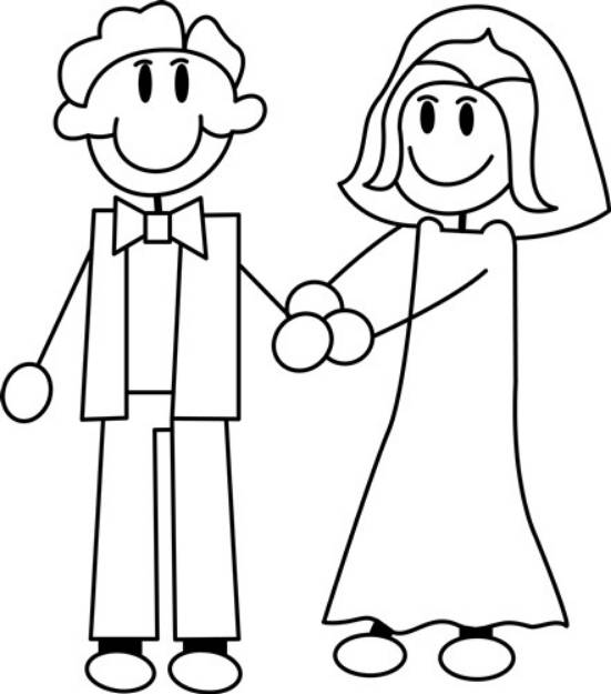Picture of Bride & Groom Outline SVG File