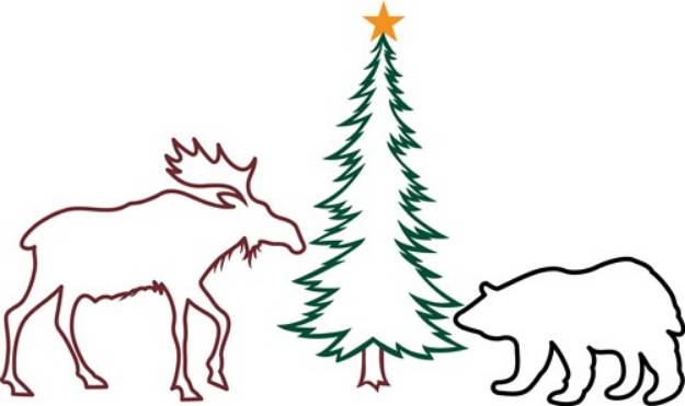 Picture of Moose Bear Tree SVG File