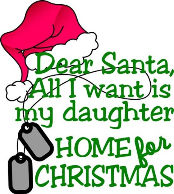 Picture of Daughter Home For Christmas SVG File