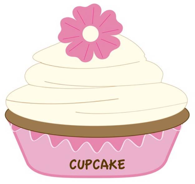 Picture of Cupcake with Flower SVG File
