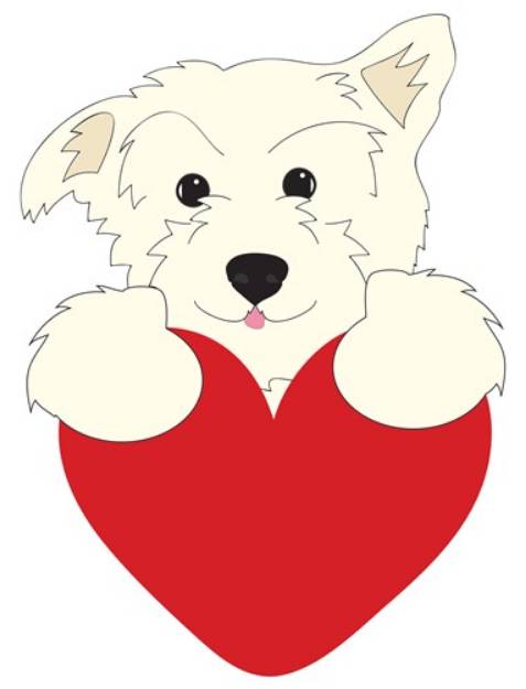 Picture of Dog & Heart SVG File