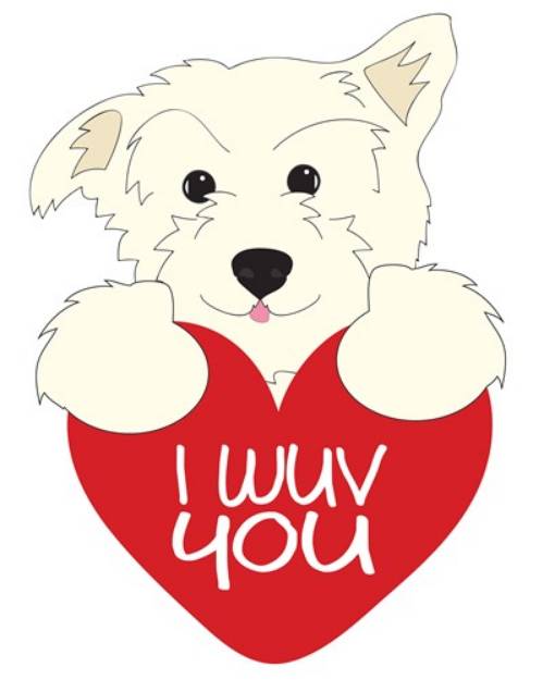 Picture of I Wuv You Dog SVG File