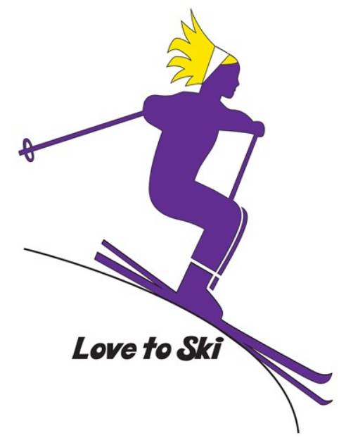 Picture of Love to Ski SVG File
