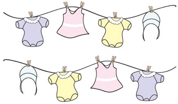 Picture of Baby Clothes Line SVG File