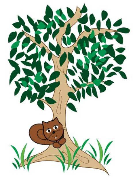 Picture of Squirrel In Tree SVG File