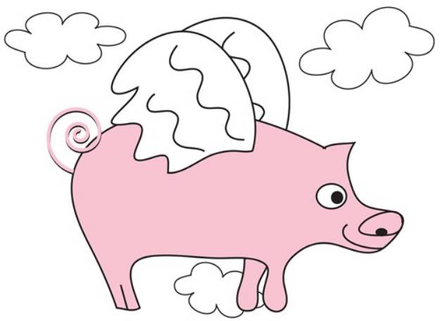 Picture of Flying Pig SVG File