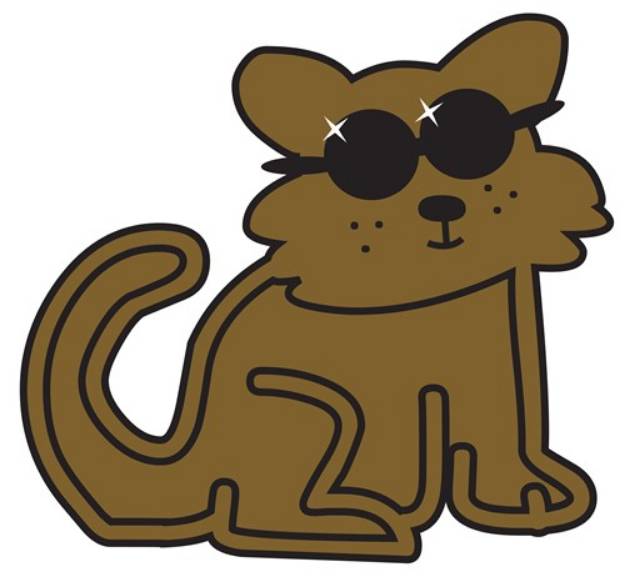 Picture of Cat With Sunglasses SVG File