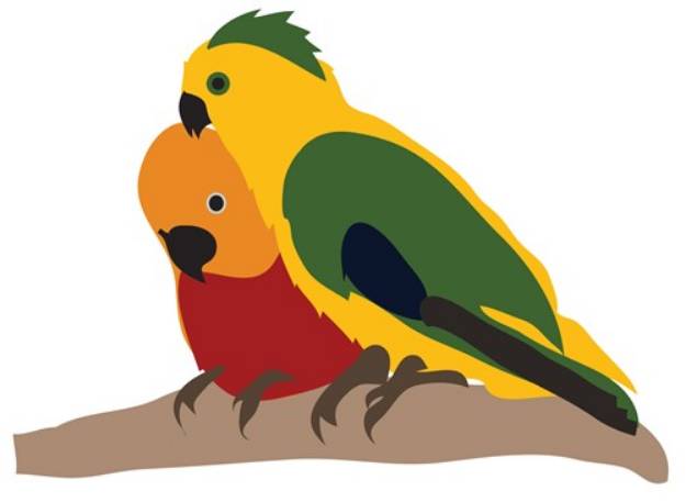 Picture of Two Parakeets SVG File