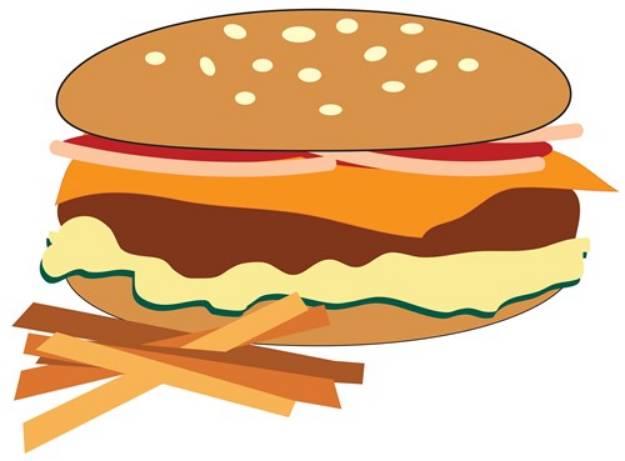 Picture of Cheeseburger & Fries SVG File
