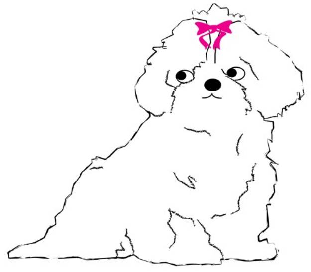 Picture of Puppy With Bow SVG File
