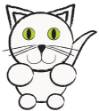 Picture of White Kitty Cat SVG File