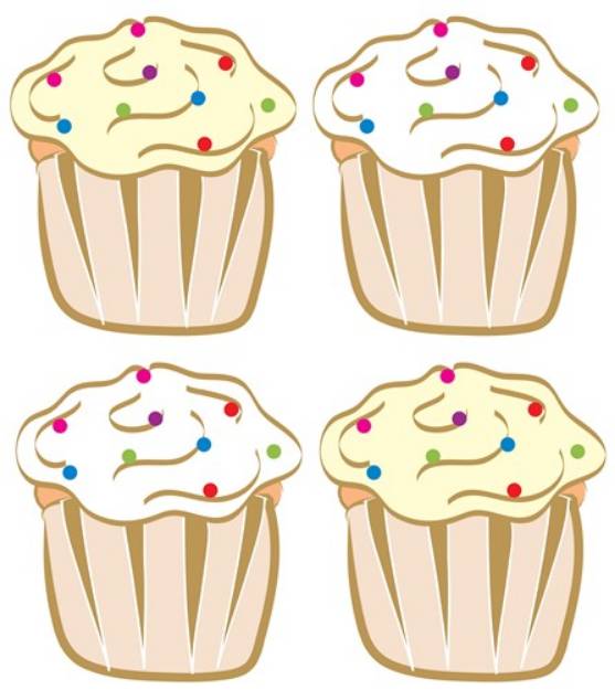 Picture of Cupcakes With Sprinkles SVG File