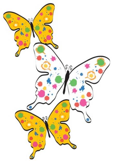 Picture of Paint Splatter Butterflies SVG File