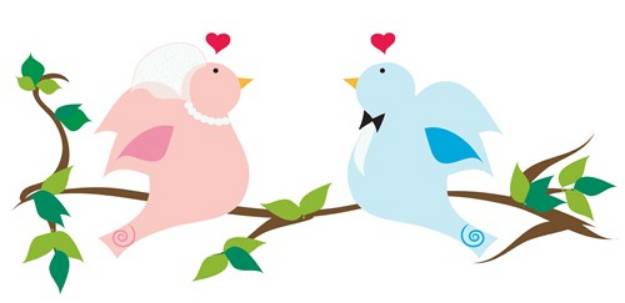 Picture of Bride And Groom Birds SVG File