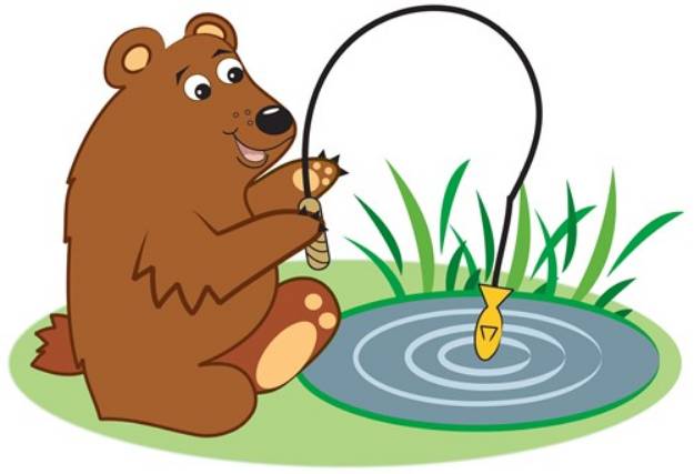 Picture of Fishing Bear SVG File