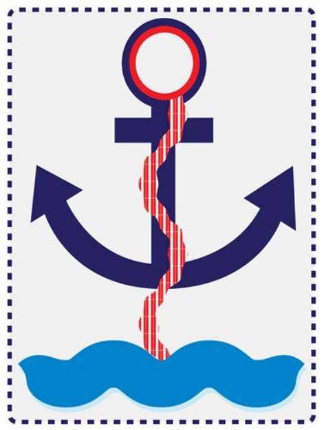 Picture of Anchor And Ocean SVG File