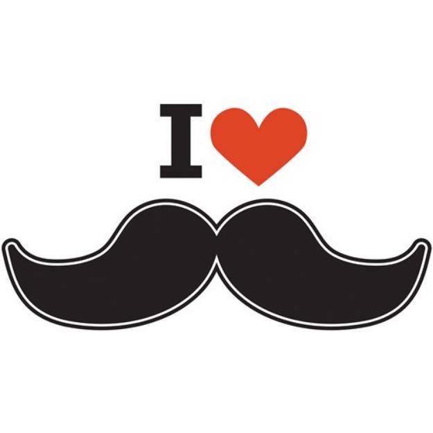 Picture of I Love Mustaches SVG File