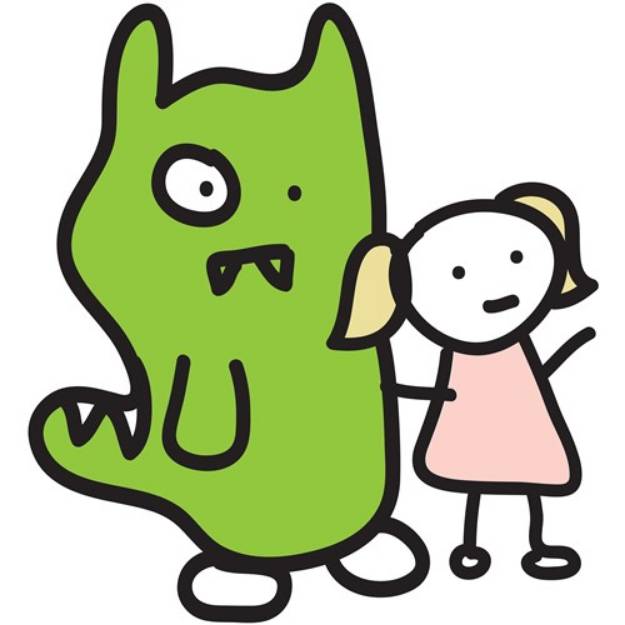 Picture of Monster & Girl Stick Figure SVG File