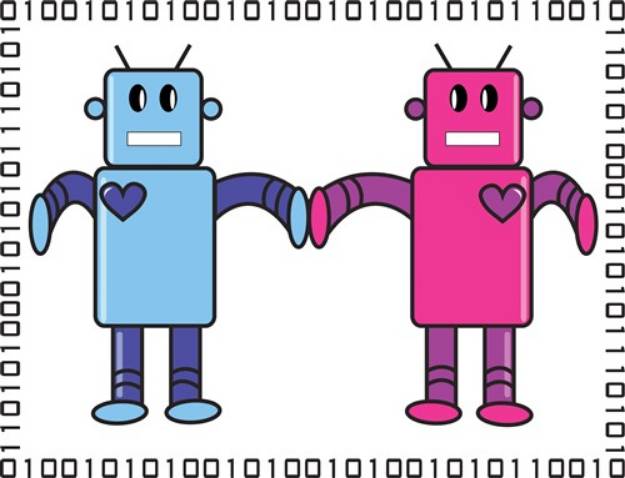 Picture of Love Robots SVG File