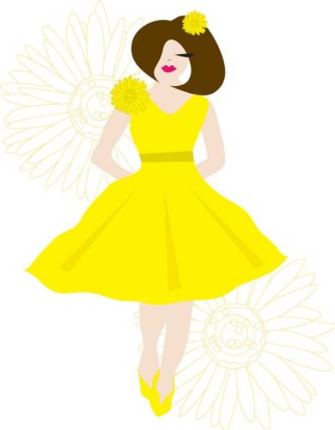 Picture of Yellow Bridesmaid SVG File