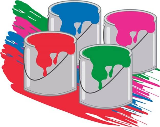 Picture of Open Paint Cans SVG File