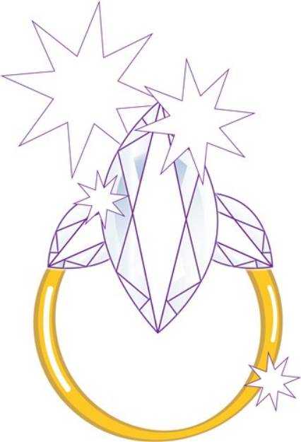 Picture of Diamond Ring Bling SVG File