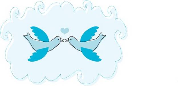 Picture of Blue Love Doves SVG File