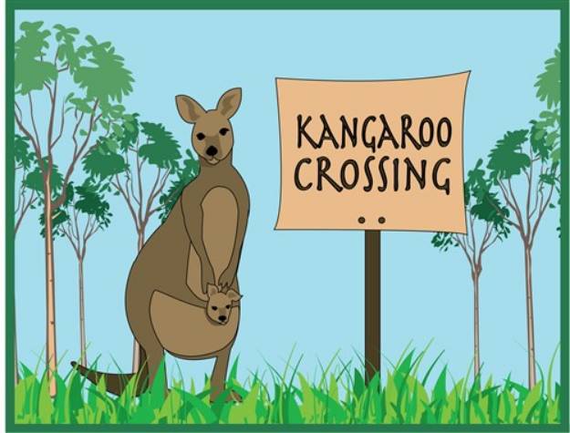 Picture of Kangaroo Crossing SVG File