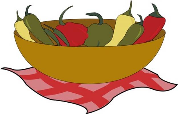 Picture of Bowl of Peppers SVG File