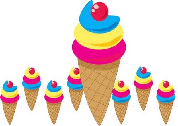 Picture of Colorful Ice Cream SVG File