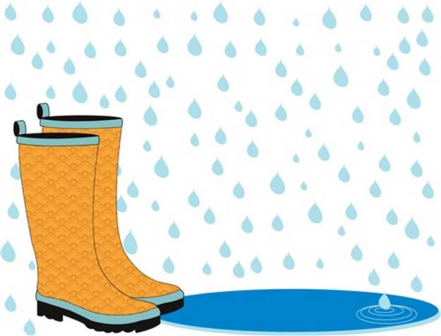 Picture of Rainboots in the Rain SVG File