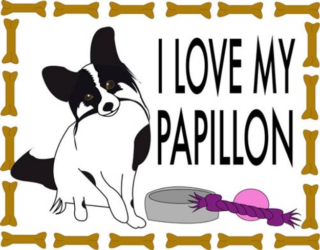 Picture of I Love My Papillon SVG File